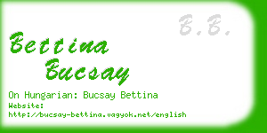 bettina bucsay business card